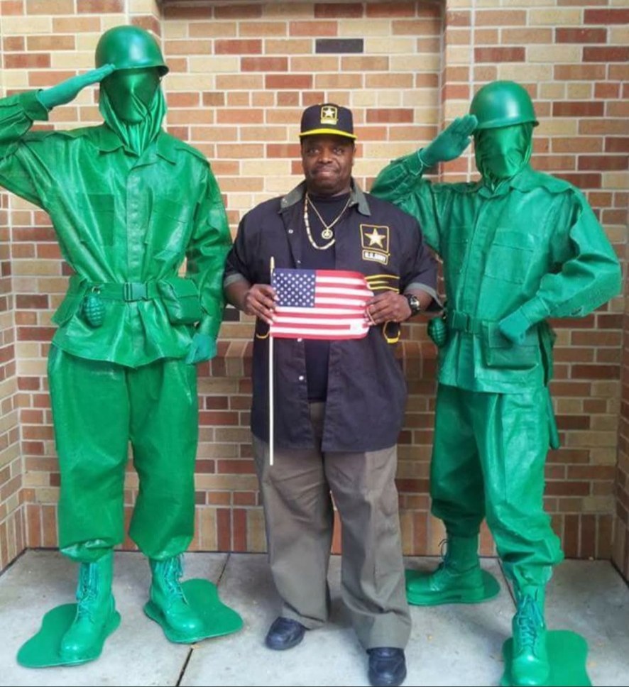 Will in uniform saluting